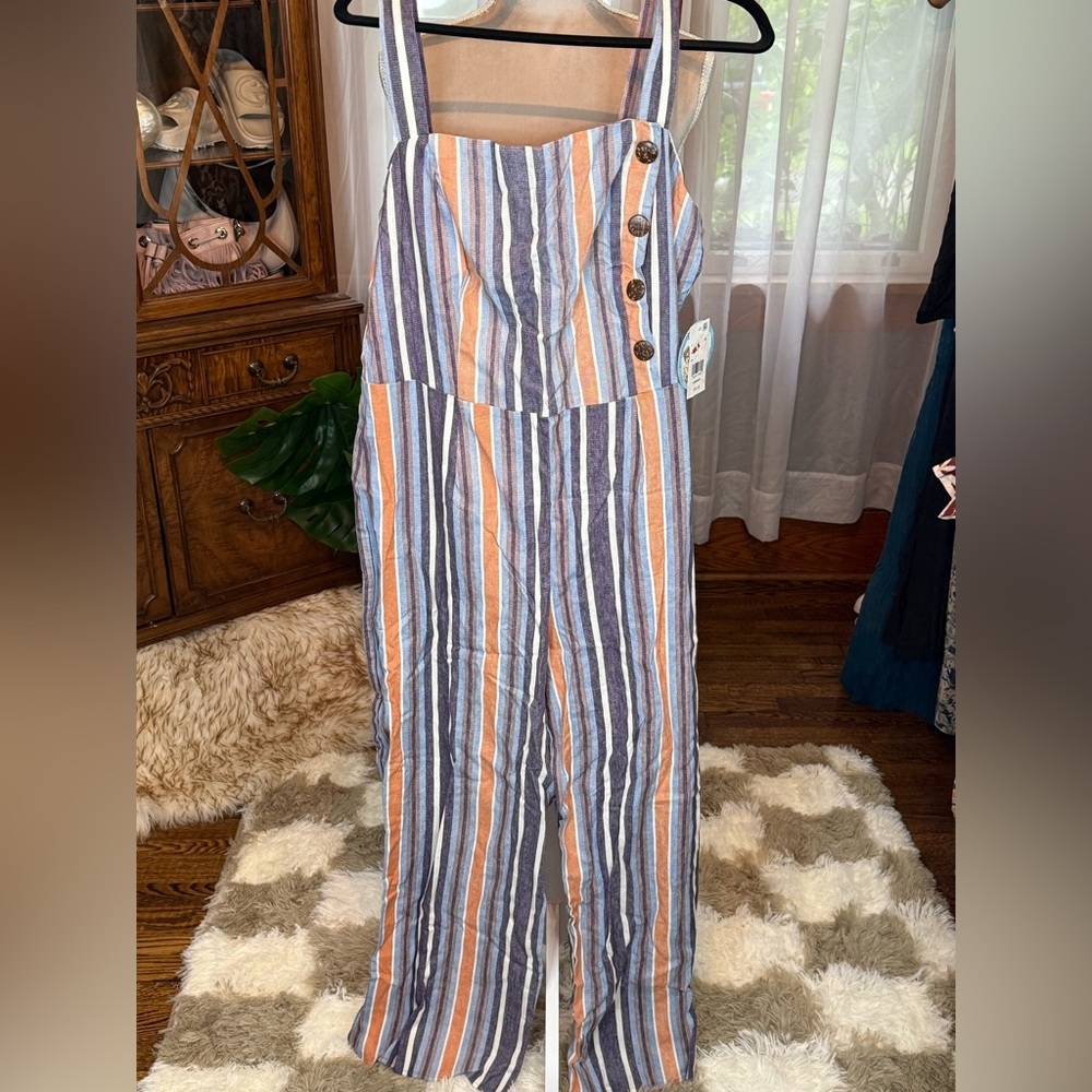☀️SUMMER CLEARANCE SALE☀️ Fishbowl NWT Striped Jumpsuit with Button Detail